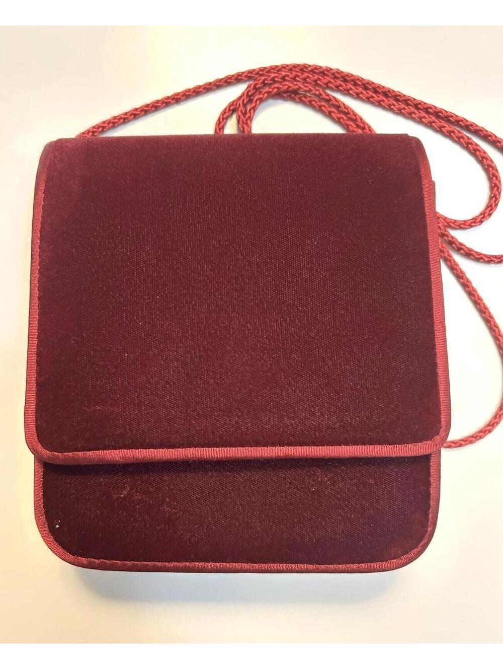 Red Velvet Clutch Evening Purse Formal Holiday Shoulder Bag